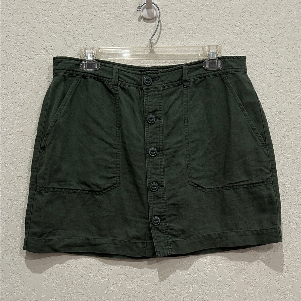 Sanctuary Olive Button-Front Skirt